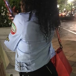 Blue biker jacket